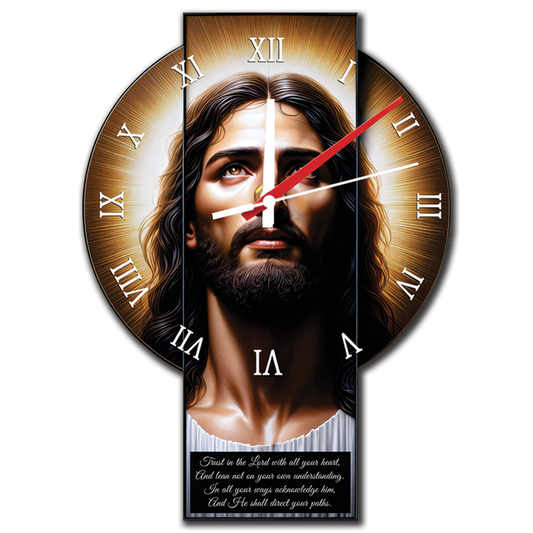 Jesus Wall Clock with Bible Verse and Roman Numerals